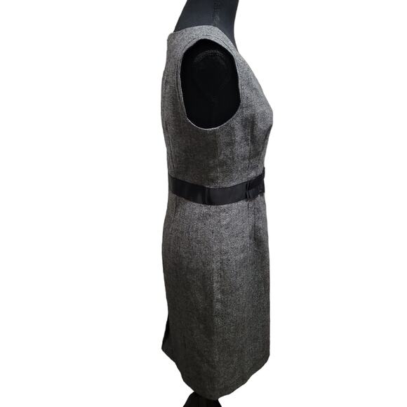 Banana Republic Gray Black White Wool Blend Tweed Pencil Dress, Sz 4 - Picture 4 of 9